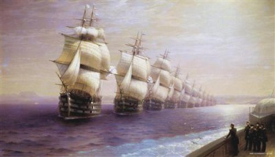 Репродукция картины Айвазовский Иван на холсте - Parade of the Black Sea Fleet in 1849