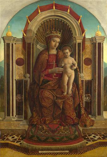 Репродукция картины Беллини Джентиле на холсте - The Virgin and Child Enthroned