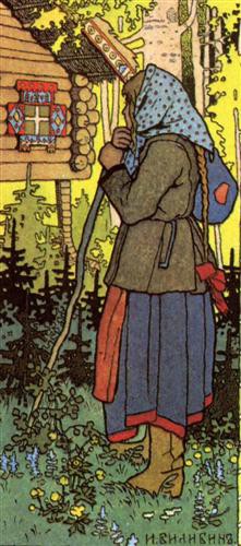 Репродукция картины Билибин Иван на холсте - Девица в лесу