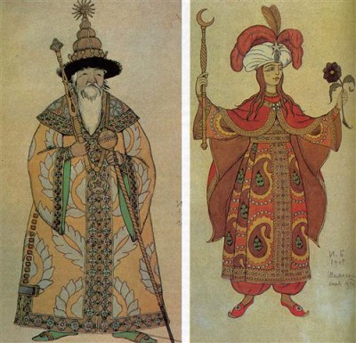 Репродукция картины Билибин Иван на холсте - Дадон и Шамаханская царица