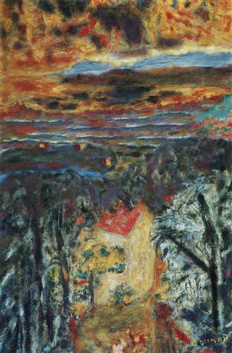 Репродукция картины Боннар Пьер на холсте - Paysage du Cannet au soleil couchant