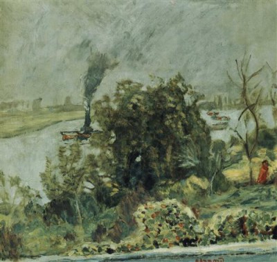 Репродукция картины Боннар Пьер на холсте - Le Remorqueur sur la Seine
