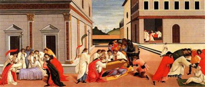 Репродукция картины Боттичелли Сандро на холсте - Three Miracles of Saint Zenobius