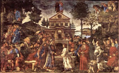Репродукция картины Боттичелли Сандро на холсте - The temptation of Christ