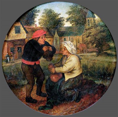 Репродукция картины Брейгель Младший Питер на холсте - Два крестьянина