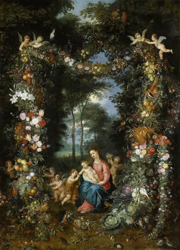 Репродукция картины Брейгель Младший Ян на холсте - Мадонна с младенцем и маленьким Иоанном Крестителем