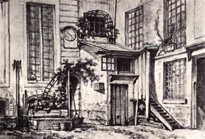 Репродукция картины Буше Франсуа на холсте - View to a Courtyard