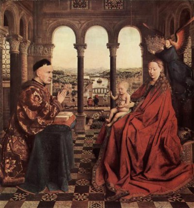 Репродукция картины ван Эйк Ян на холсте - The Virgin of chancellor Rolin
