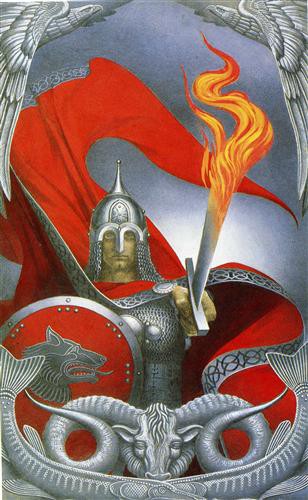 Репродукция картины Васильев Константин на холсте - Огненный меч