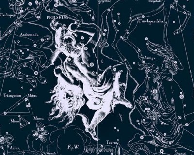 Репродукция картины Гевелий Ян на холсте - Uranographia - Perseus  				 - Уранография - Персей