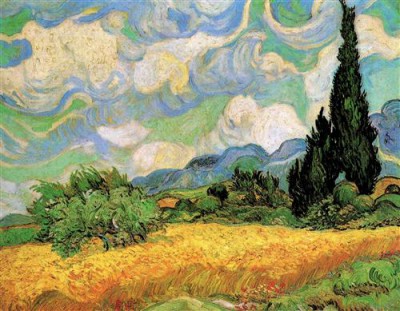 Репродукция картины Винсент Ван Гог на холсте - Wheat Field with Cypresses at the Haute Galline Near Eygalieres