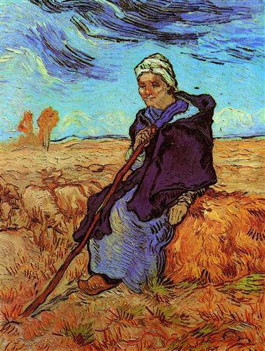 Репродукция картины Винсент Ван Гог на холсте - Shepherdess, The after Millet