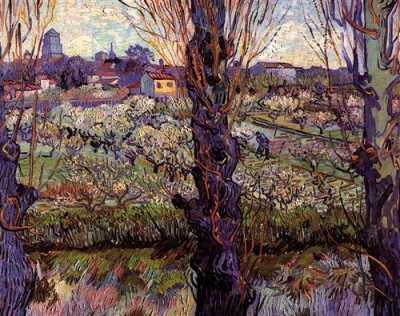 Репродукция картины Винсент Ван Гог на холсте - Orchard in Blossom with View of Arles
