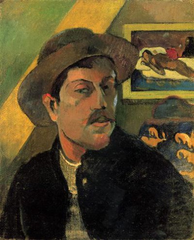 Репродукция картины Гоген Поль на холсте - -- Portrait de l'artiste au chapeau