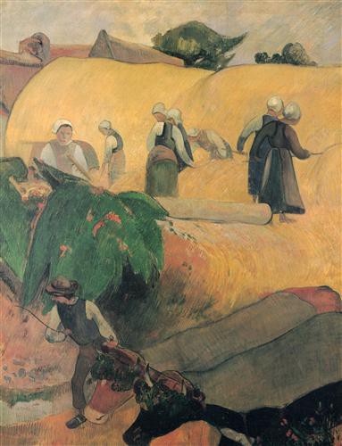 Репродукция картины Гоген Поль на холсте - Moisson en Bretagne