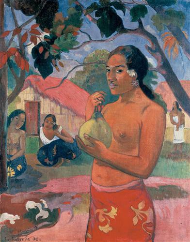 Репродукция картины Гоген Поль на холсте - Woman Holding a Fruit
