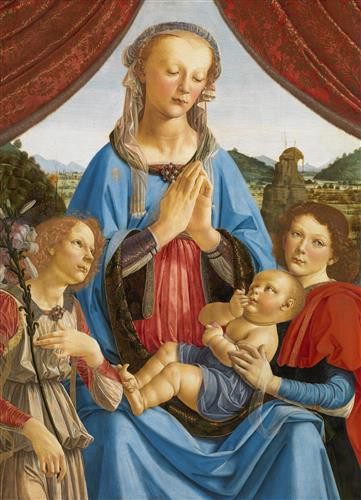 Репродукция картины да Винчи Леонардо на холсте - Мадонна с Младенцем и Ангелом