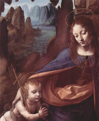 Репродукция картины да Винчи Леонардо на холсте - Madonna in der Felsengrotte