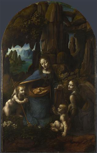 Репродукция картины да Винчи Леонардо на холсте - The Virgin of the Rocks