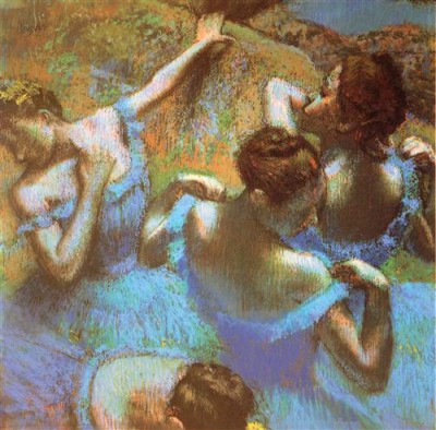 Репродукция картины Дега Эдгар на холсте - Голубые танцовщицы