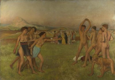 Репродукция картины Дега Эдгар на холсте - Young Spartans Exercising