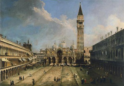 Репродукция картины Каналетто Антонио на холсте - The Piazza San Marco in Venice