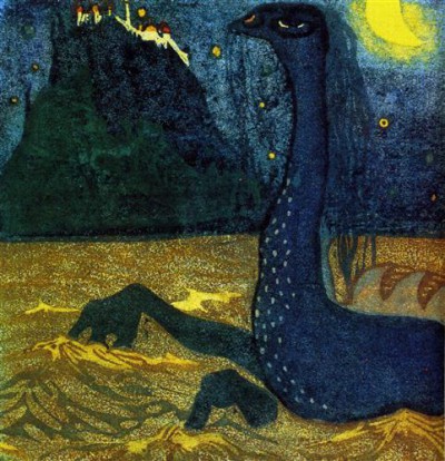 Репродукция картины Кандинский Василий на холсте - Лунная ночь