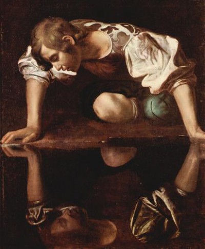 Репродукция картины Караваджо Микеланджело на холсте - Narzis