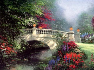 Репродукция картины Кинкейд Томас на холсте - Мост