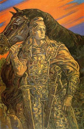 Репродукция картины Клименко Андрей на холсте - Опаясанный мечами