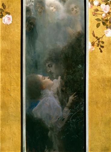 Репродукция картины Климт Густав на холсте - Любовь