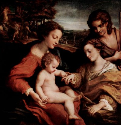 Репродукция картины Корреджо Антонио на холсте - Святая Екатерина