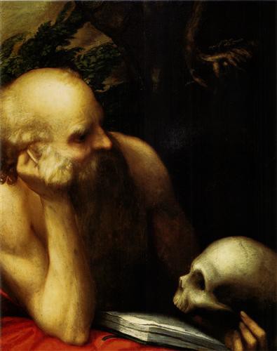 Репродукция картины Корреджо Антонио на холсте - Св. Иероним