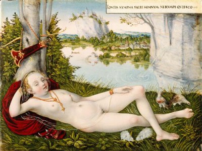 Репродукция картины Кранах Младший Лукас на холсте - Нимфа весны