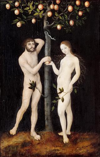 Репродукция картины Кранах Старший Лукас на холсте - Адам и Ева