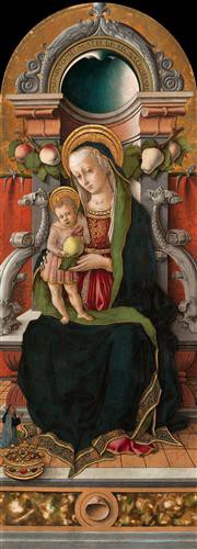 Репродукция картины Кривелли Карло на холсте - Мадонна с младенцем на троне