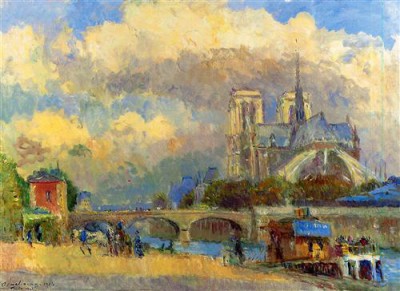 Репродукция картины Лебург Альберт на холсте - Notre Dame de Paris  				 - Собор Нотр дам де Пари