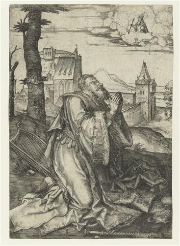 Репродукция картины Лейден Лукас на холсте - Давид молится