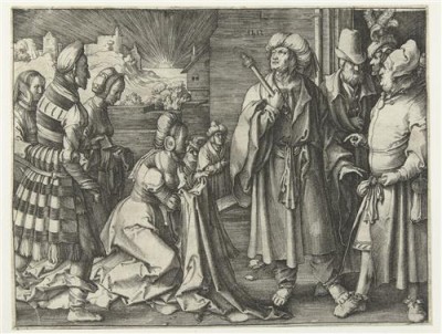 Репродукция картины Лейден Лукас на холсте - Жена Потифара обвиняет Иосифа