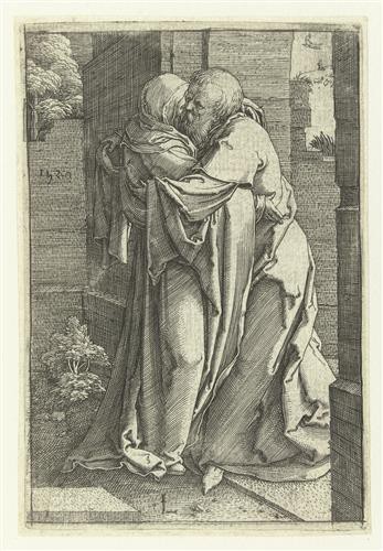 Репродукция картины Лейден Лукас на холсте - Святой Иоахим обнимает Святого Анну