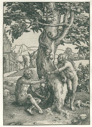 Репродукция картины Лейден Лукас на холсте - Адам и Ева