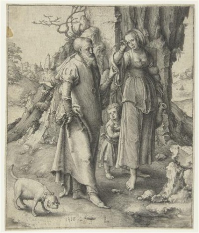 Репродукция картины Лейден Лукас на холсте - Авраам отсылает Агарь