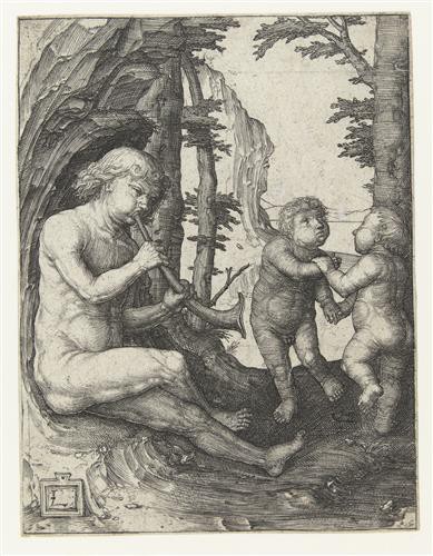Репродукция картины Лейден Лукас на холсте - Мальчик с духовым инструментом