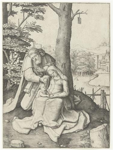 Репродукция картины Лейден Лукас на холсте - Святое семейство