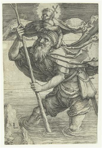 Репродукция картины Лейден Лукас на холсте - Святой Христофор