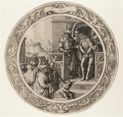 Репродукция картины Лейден Лукас на холсте - Круг Страстей Христовых, Христос представлен перед Пилатом
