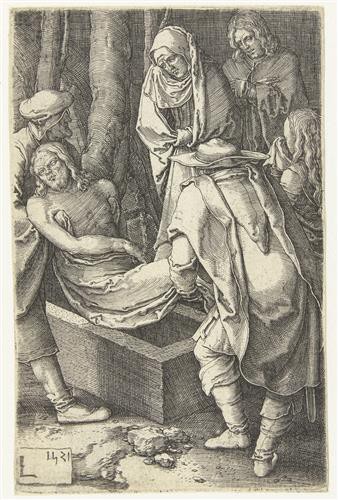 Репродукция картины Лейден Лукас на холсте - Страсти Христовы. Положение во гроб Христа