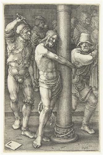 Репродукция картины Лейден Лукас на холсте - Страсти Христовы. Бичевание Христа