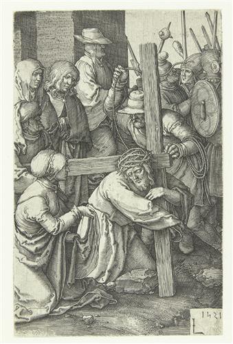 Репродукция картины Лейден Лукас на холсте - Страсти Христовы. Несение креста