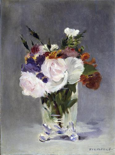Репродукция картины Мане Эдуард на холсте - Цветы в хрустальной вазе